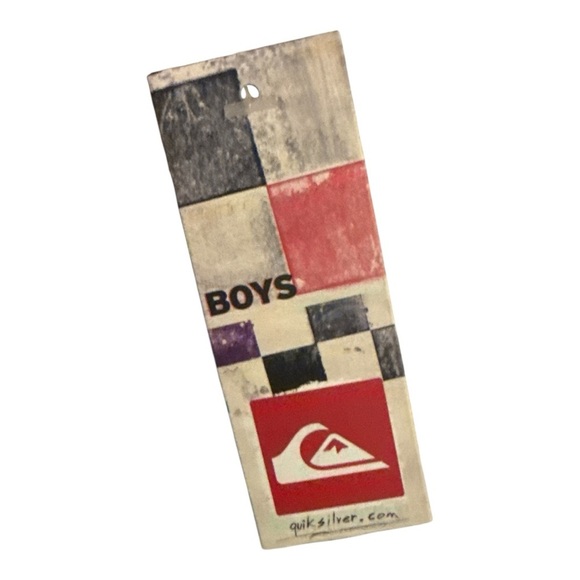 Quiksilver Red and Black Board Shorts with Geometric Design Size 26 Swim Surf - Picture 3 of 5